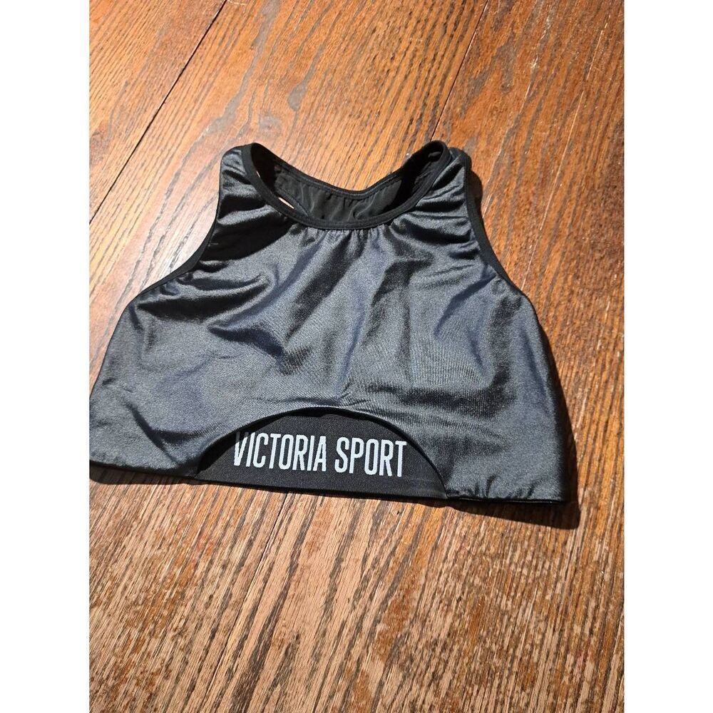 Medium Victoria Secret Black Racerback Sports Bra Athletic Athleisure Loungewear